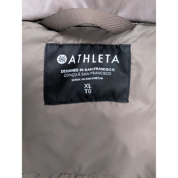 Athleta Puffer Vest Women XL Champagne Downtown Down Water Resistant - Picture 4 of 12